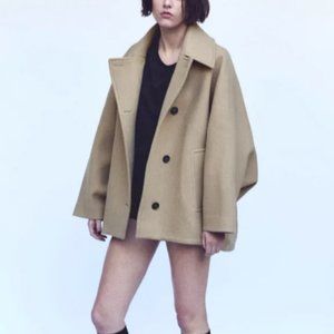 ZARA Cropped Oversized Coat ZW Collection BNWT
